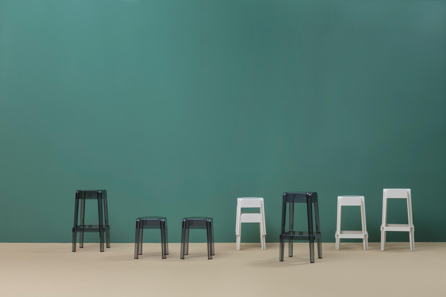 Stackable polycarbonate stool | Rubik 580 by Pedrali