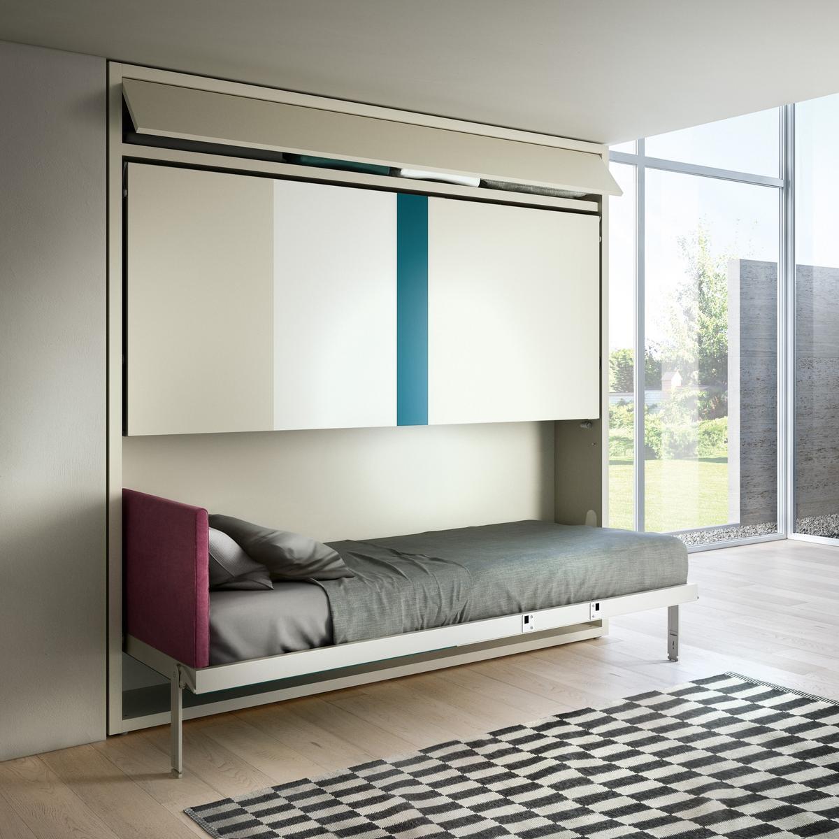 Pull-down melamine-faced chipboard bunk bed | Kali Duo Standrd by CLEI
