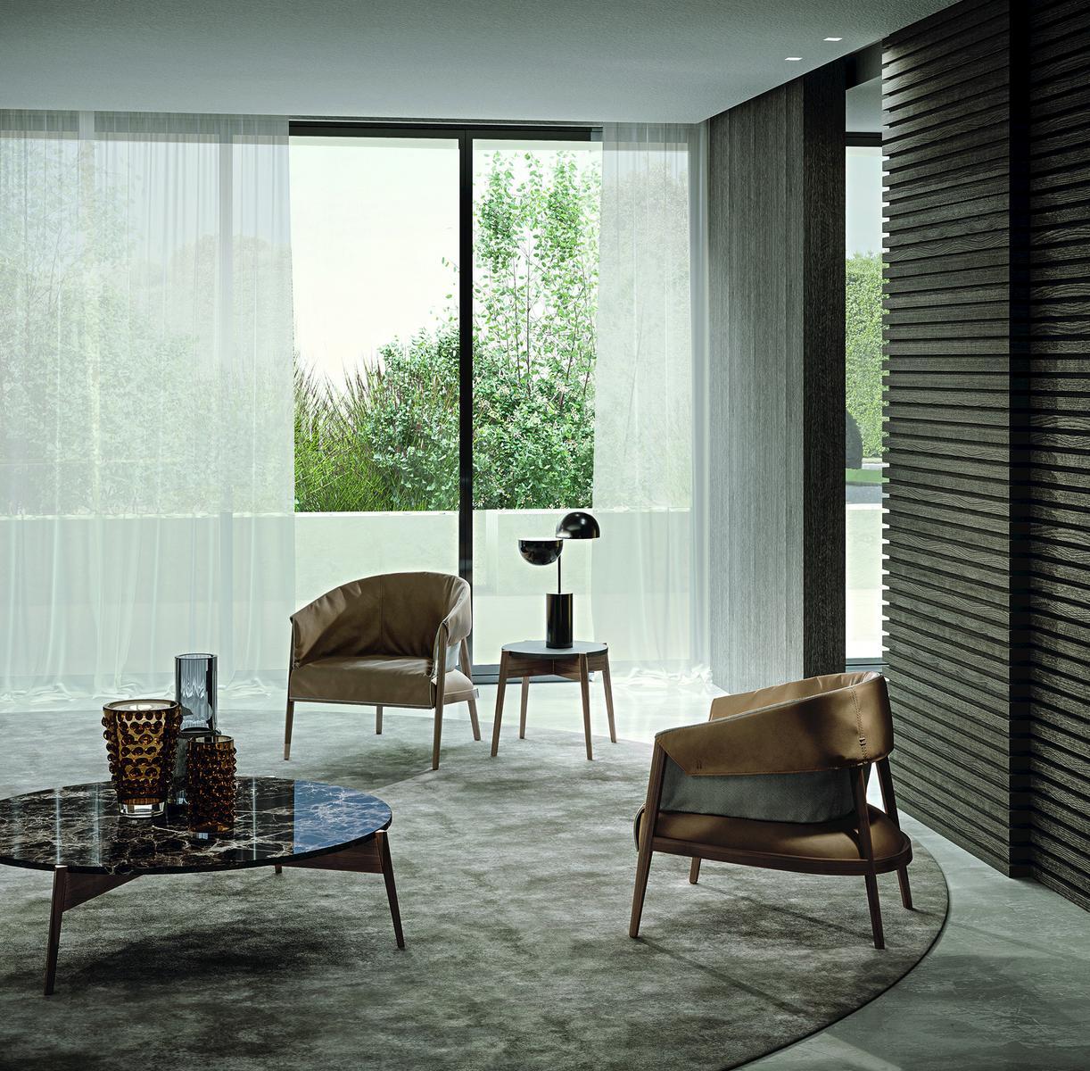 Leather armchair with armrests | Liza by Frigerio