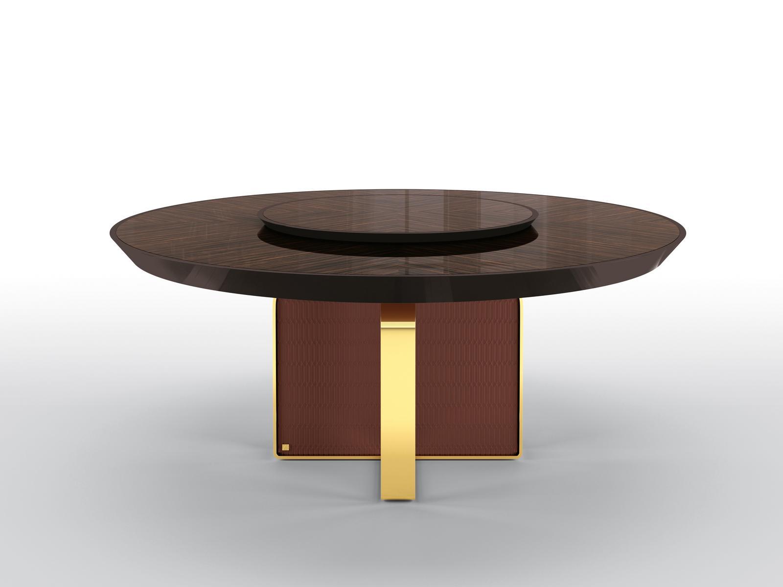 Round ebony table | Millenium by Bruno Zampa