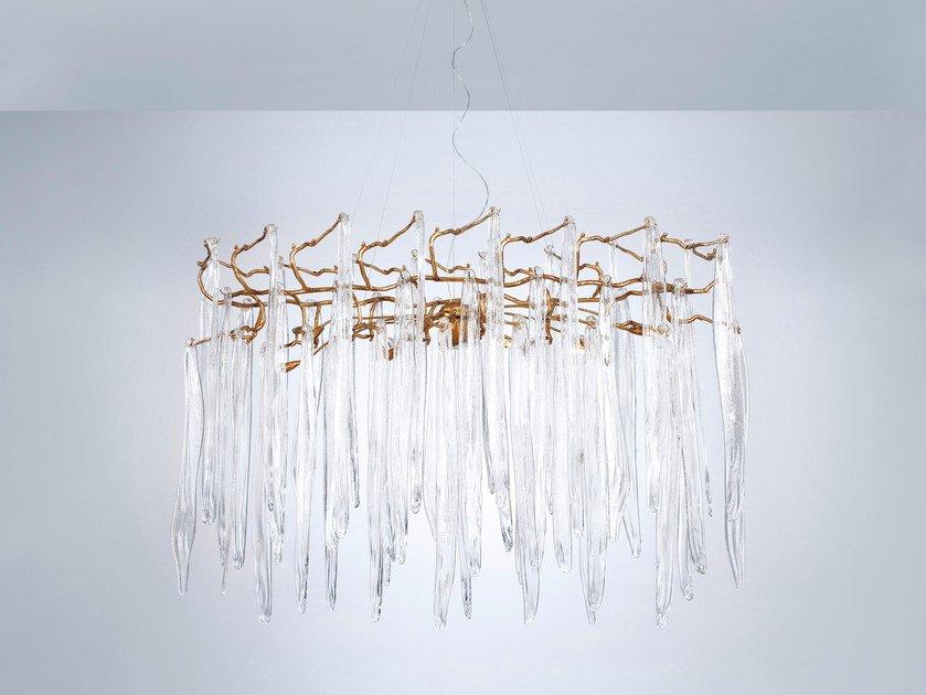 Handmade bronze pendant lamp | Waterfall Ct3395/19 by Serip