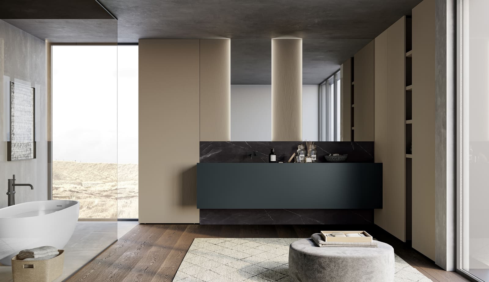 Lacquered bathroom | Sail by Birex