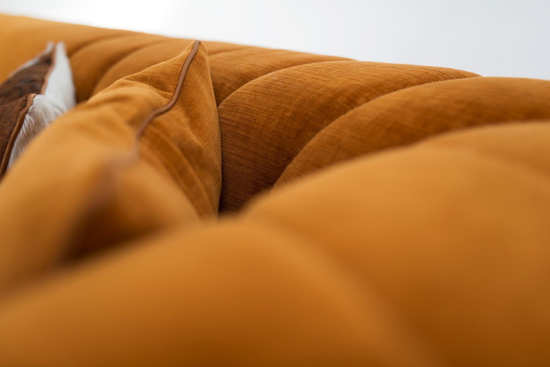 3 seater fabric and leather sofa | Fedro by Mantellassi 1926