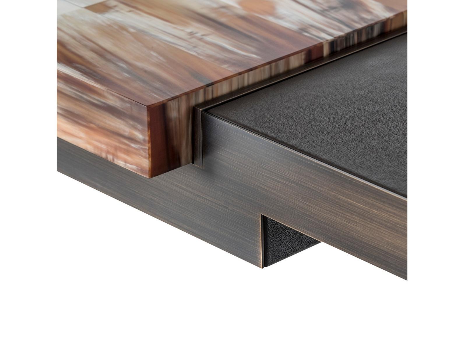 Rectangular leather console table | Essenziale 6020 by Arcahorn