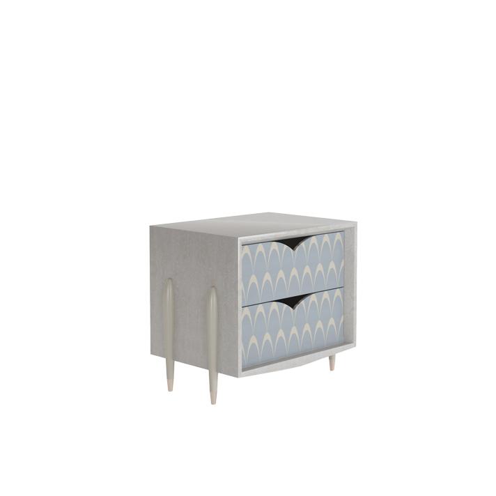 Rectangular wood veneer bedside table with drawers | Peacock by Mantellassi 1926