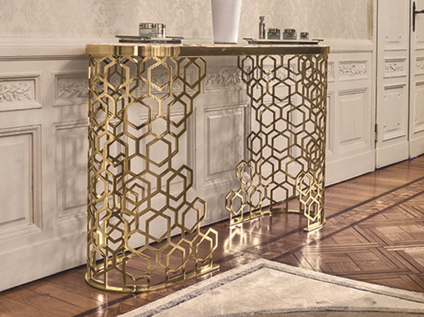 Rectangular metal console | Manfred by Longhi