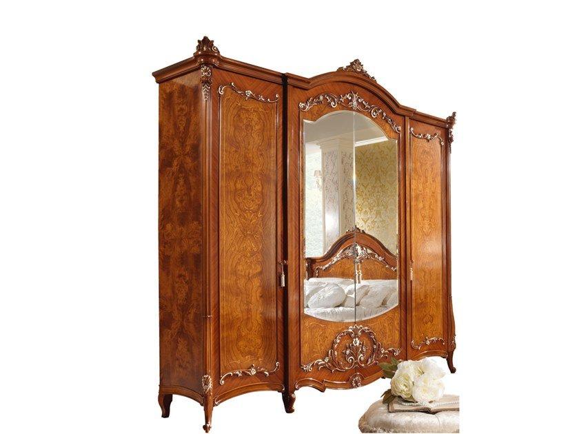 Mirrored wooden wardrobe with drawers | Prestige Plus by Barnini Oseo