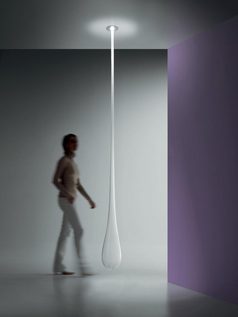 LED blown glass pendant lamp | Glò Incasso I by Leucos