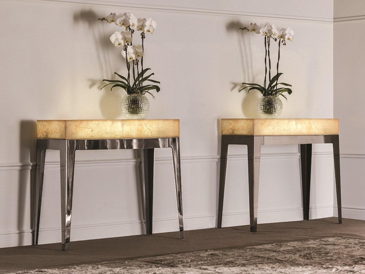 Rectangular stone console with drawers | Gorky Onyx by Longhi