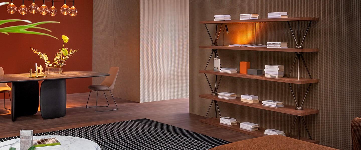 Open wooden bookcase | Tripodio by Bonaldo