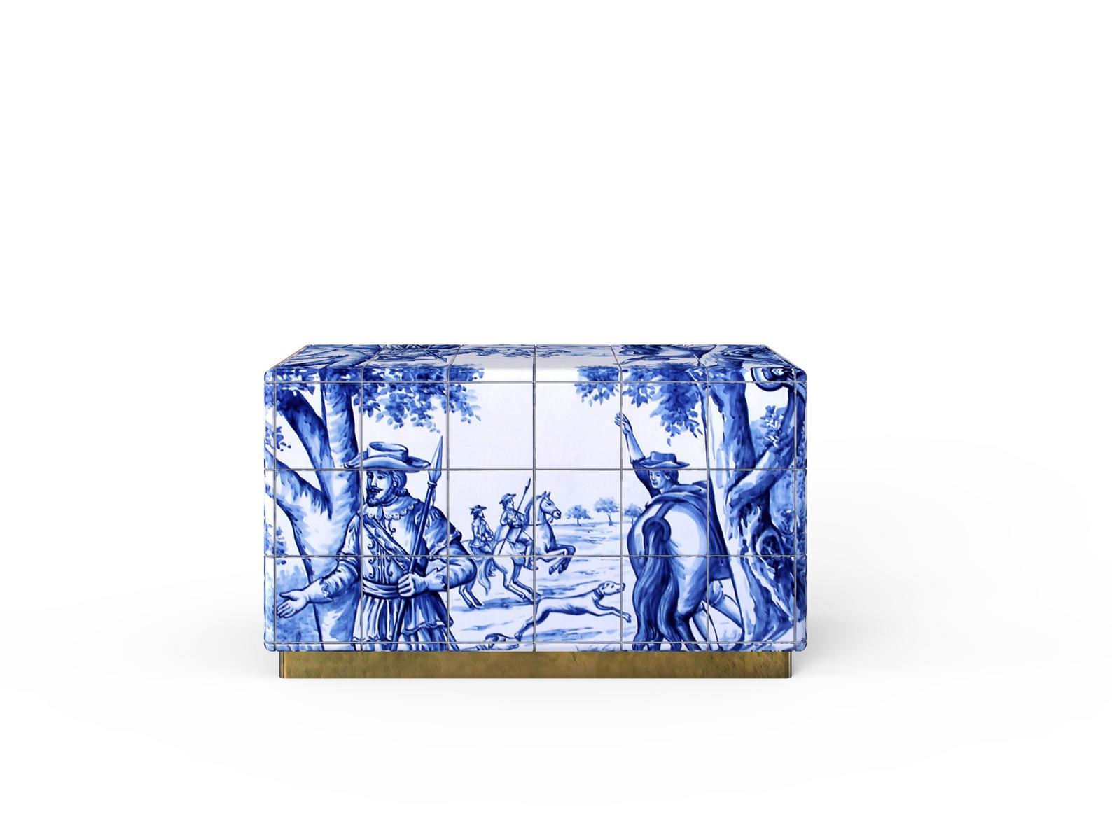 Rectangular Ceramic materials bedside table with drawers | Heritage by Boca Do Lobo