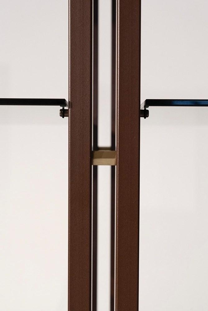 Open wood veneer and iron bookcase with drawers | Tury by Mantellassi 1926