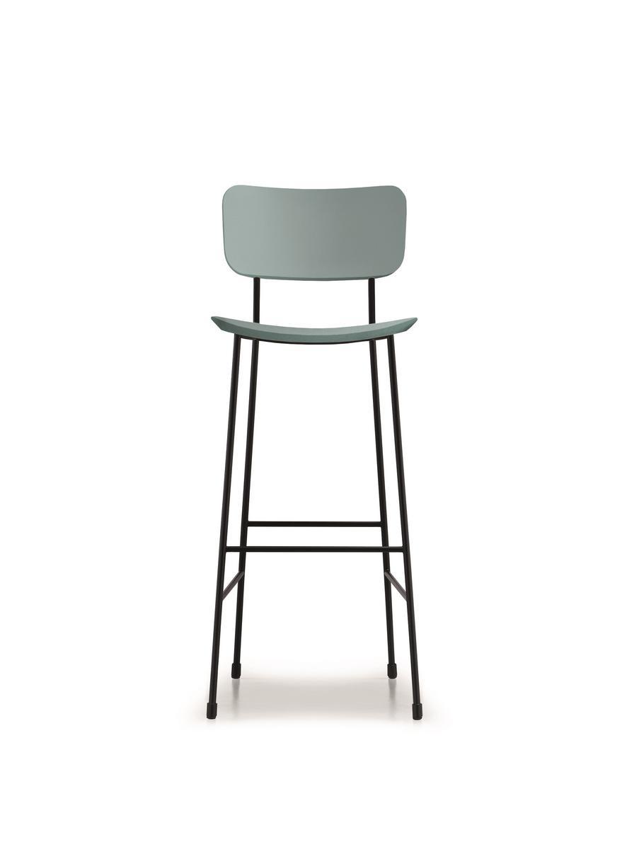 High Fenix-NTM® stool with back with footrest | Master by Midj