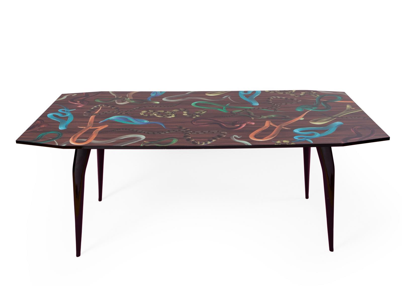 Rectangular dining table | Snakes On Wood by Seletti