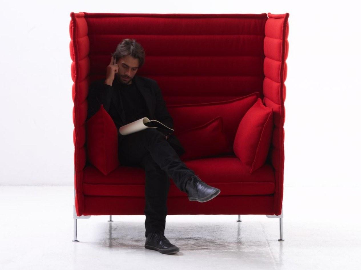 High-back fabric small sofa | Alcove Highback Love Seat by Vitra