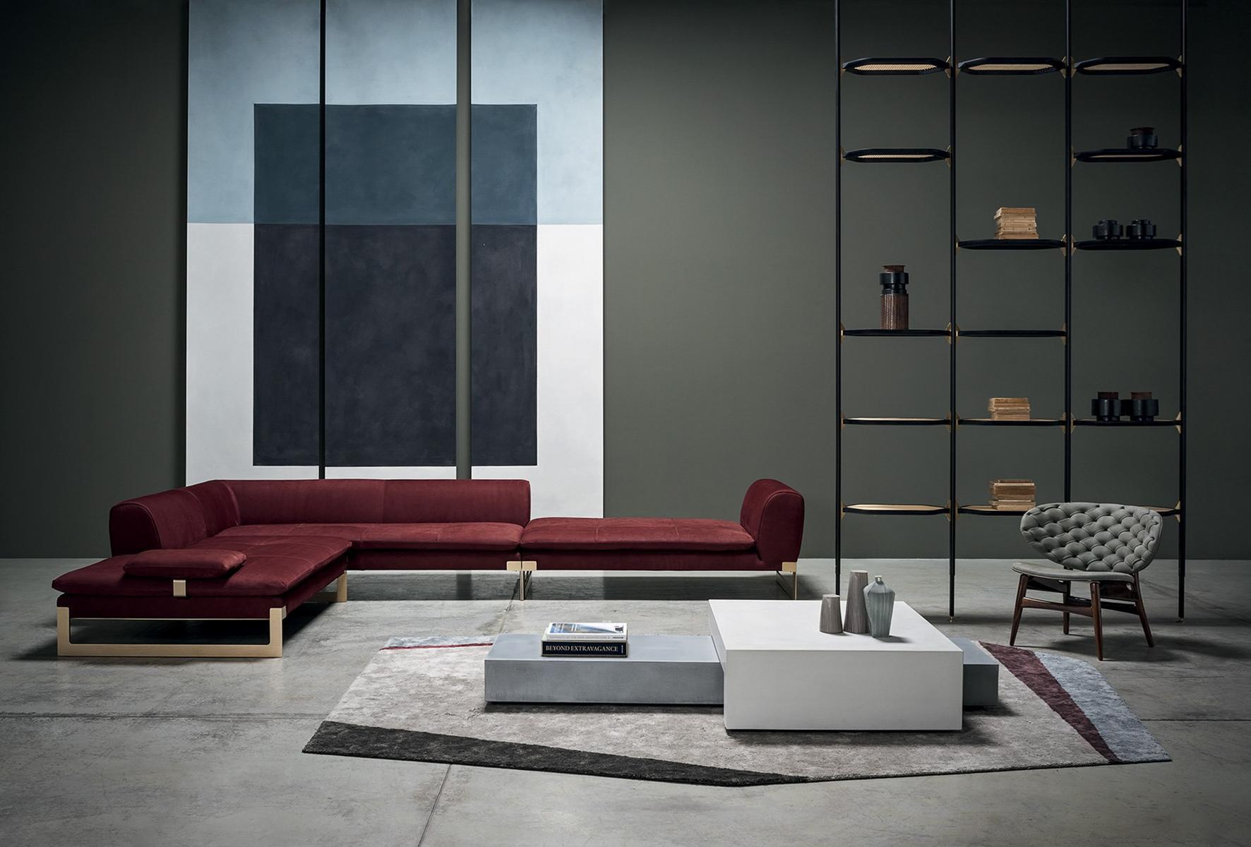 Corner sectional leather sofa | Viktor by Baxter