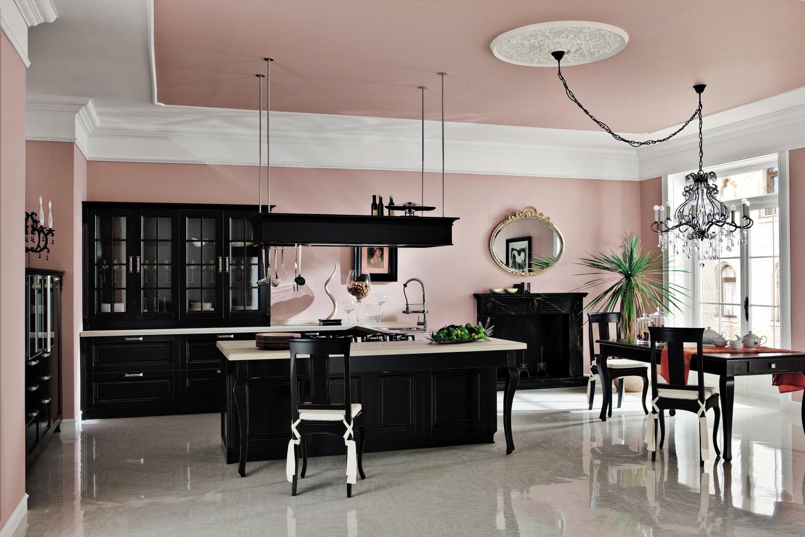 Wood kitchen with handles Old Line Queen