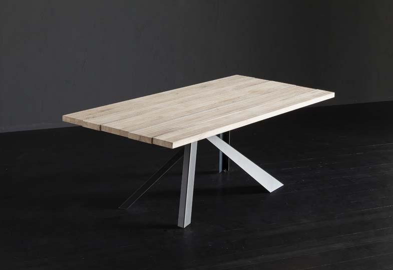 Rectangular wooden dining table | Kenzo + Metal by Altacorte