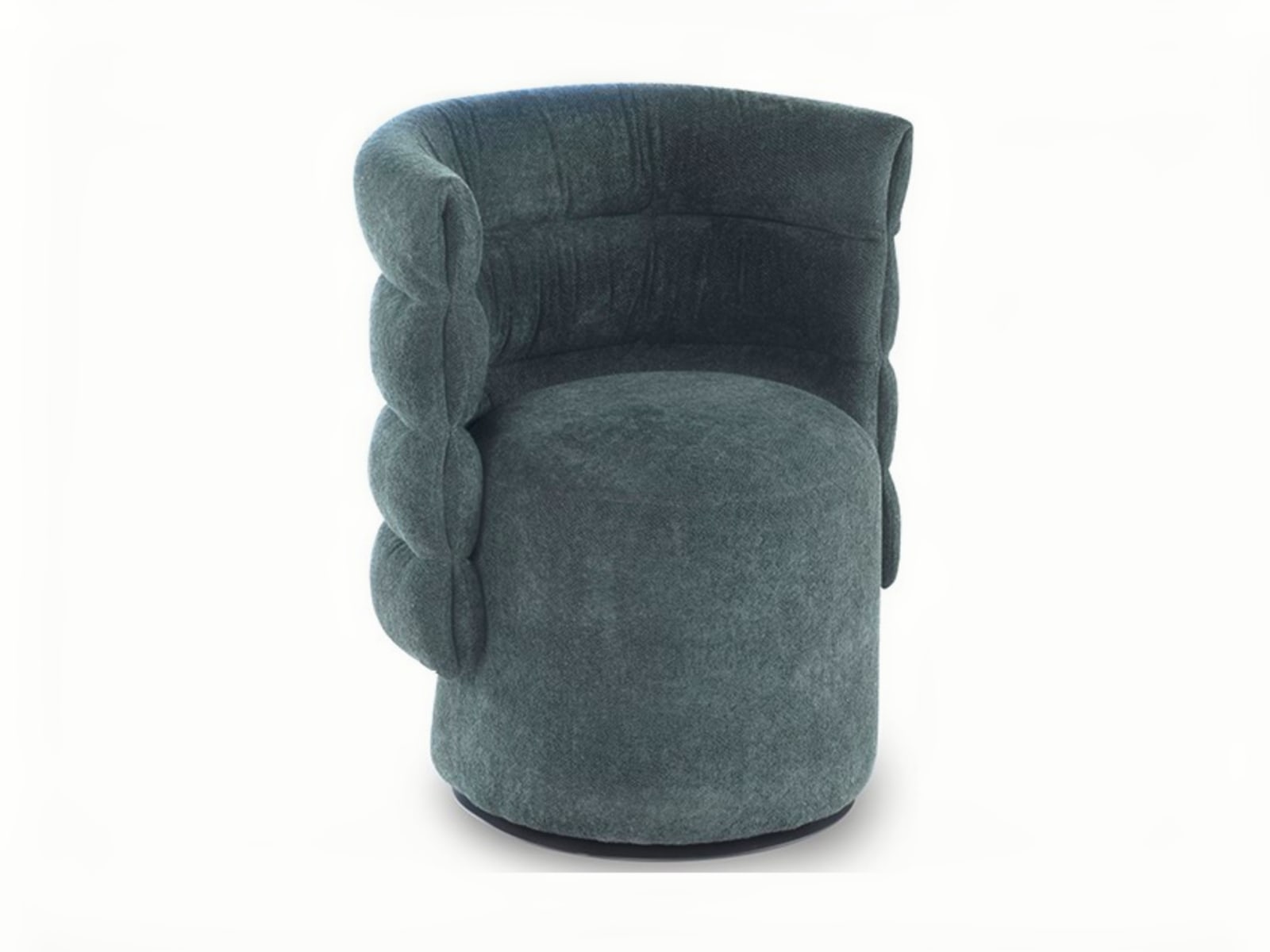 The 'Lady G' chair offers a unique backrest design for surround comfort, with soft quilted detailing and elegant button accents in a stylish winter-inspired profile. | Lady g by Calia Italia