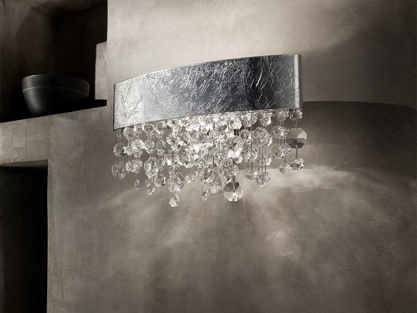 LED painted metal wall lamp with crystals | Olá A2 Ov 50 by Masiero