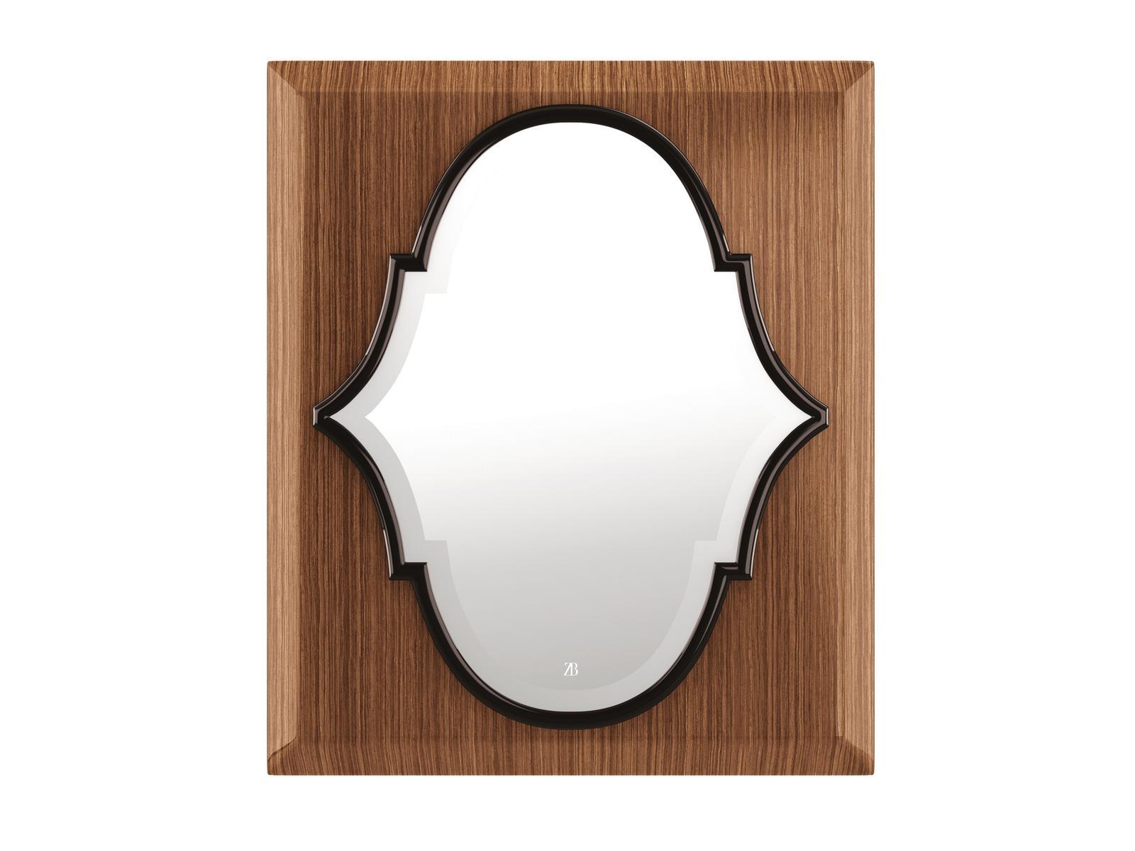 Wall mirror with frame in canaletto walnut | Ike by Bruno Zampa