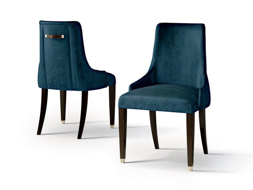 Upholstered nabuk chair with handle | 6609 by Carpanese home