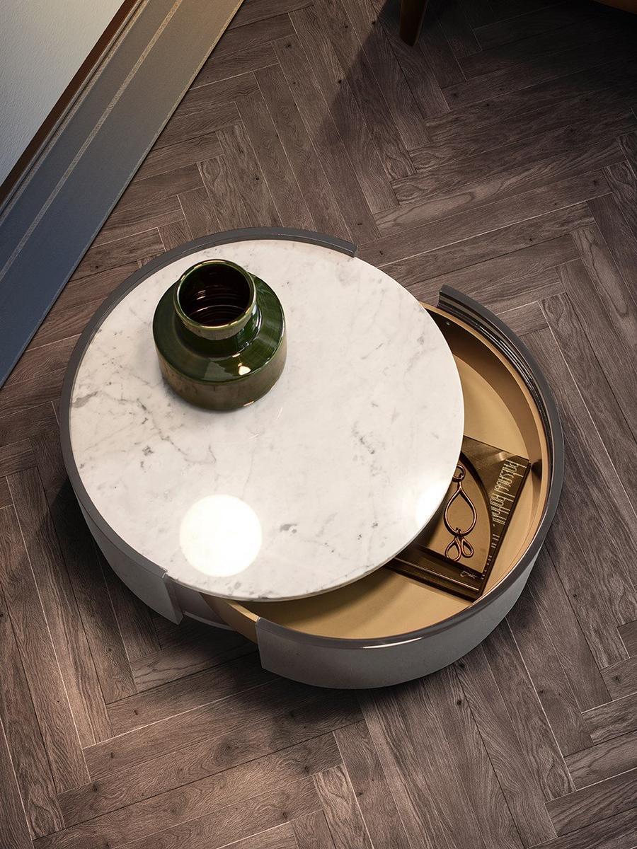 Round bedside table with drawers | Dedalo by Pianca