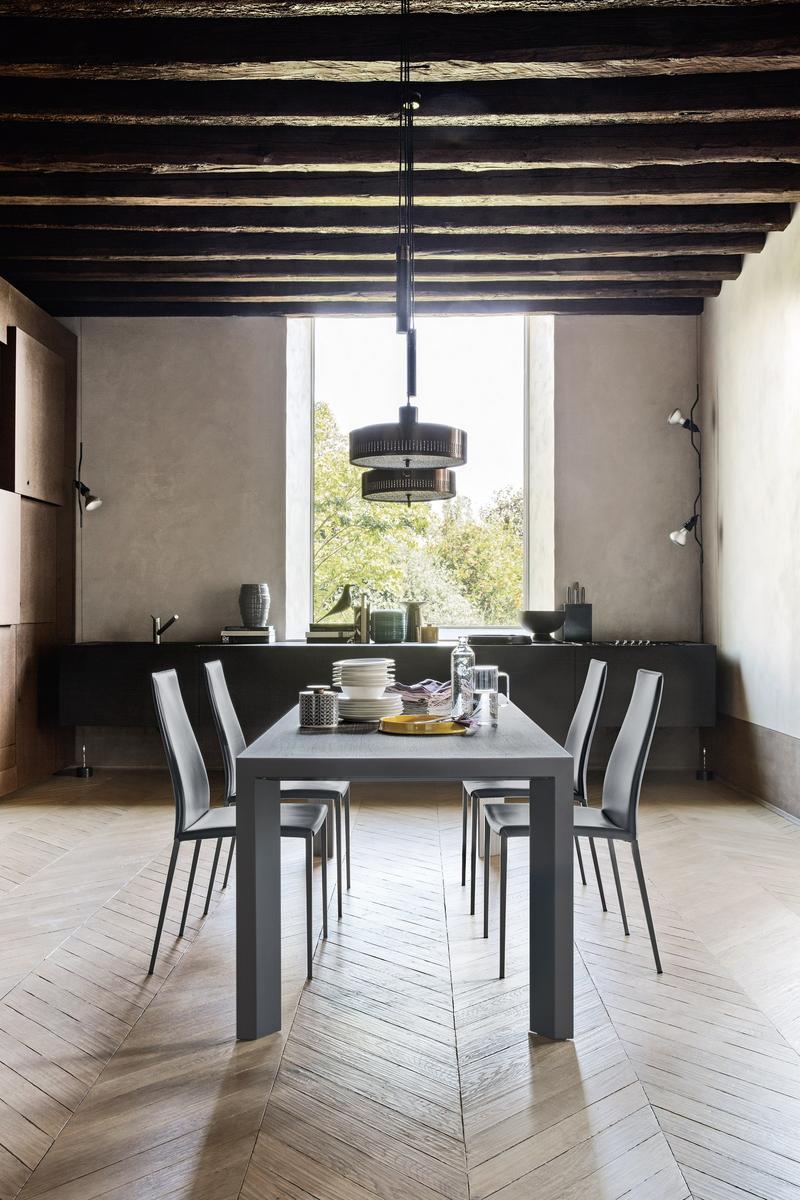 High-back bonded leather chair | Aida by Calligaris