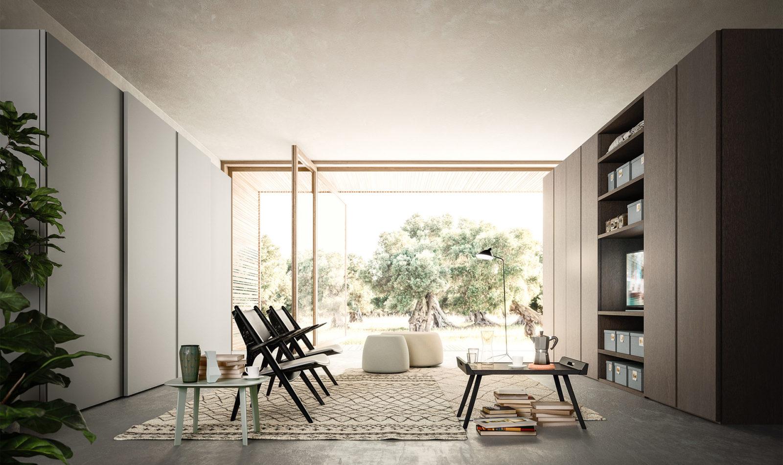 Corner lacquered wardrobe with doors | Split by ALF Dafre