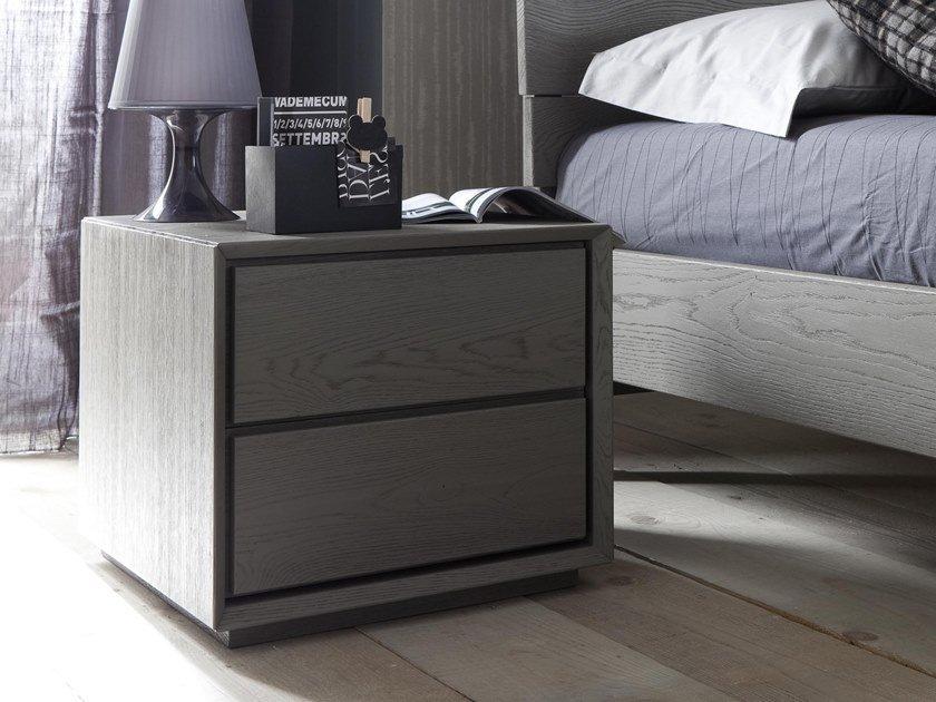 Rectangular solid wood bedside table with drawers | Nook by Altacorte