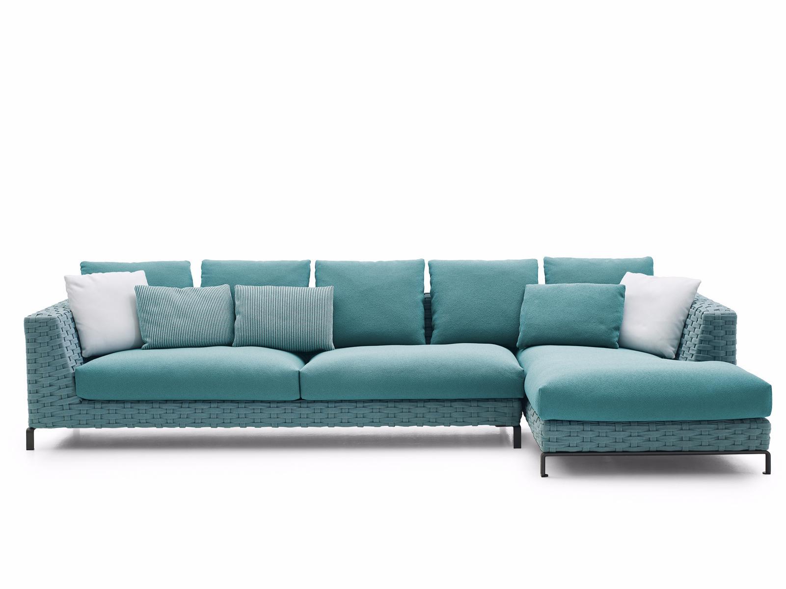 Sofa with chaise longue | Ray Outdoor Fabric by B&B Italia