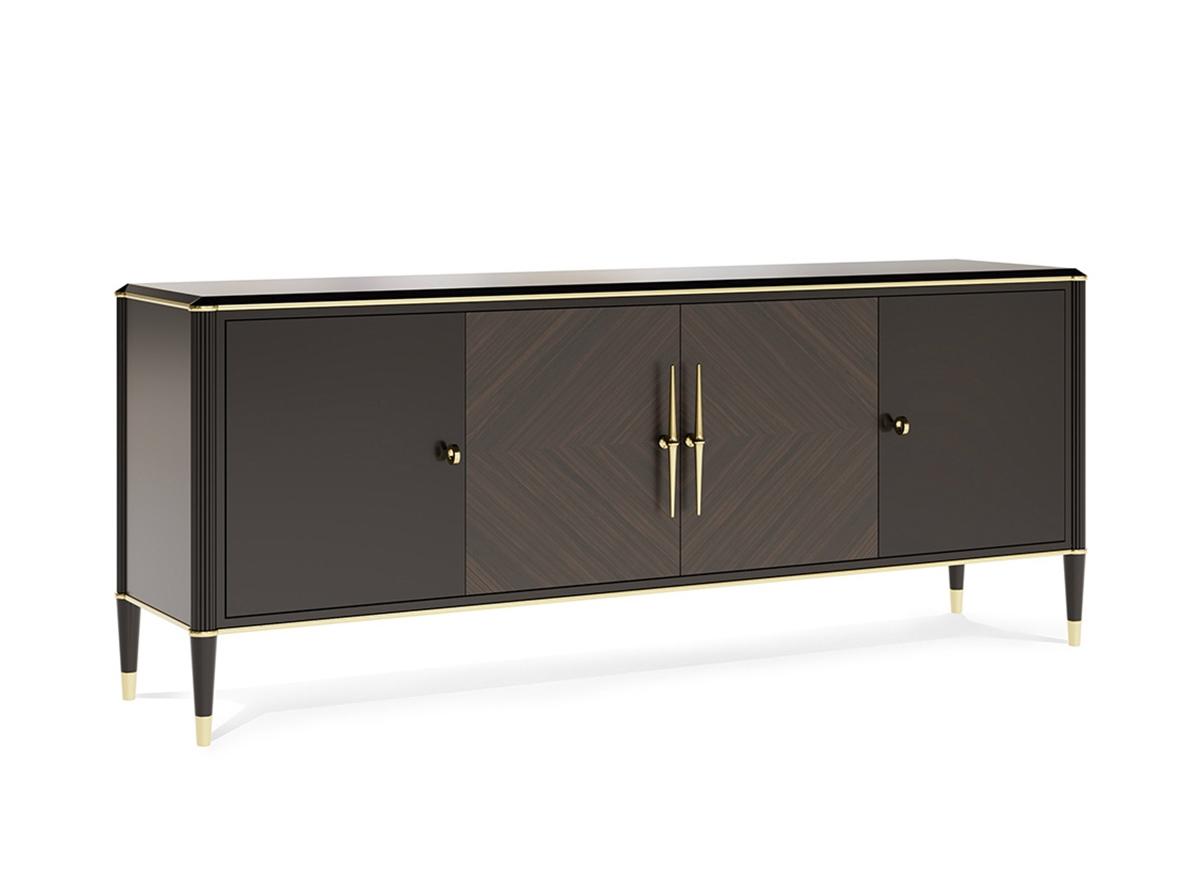 Sideboard in linden and walnut with hinged doors | Pr.515.1 by Stella del Mobile