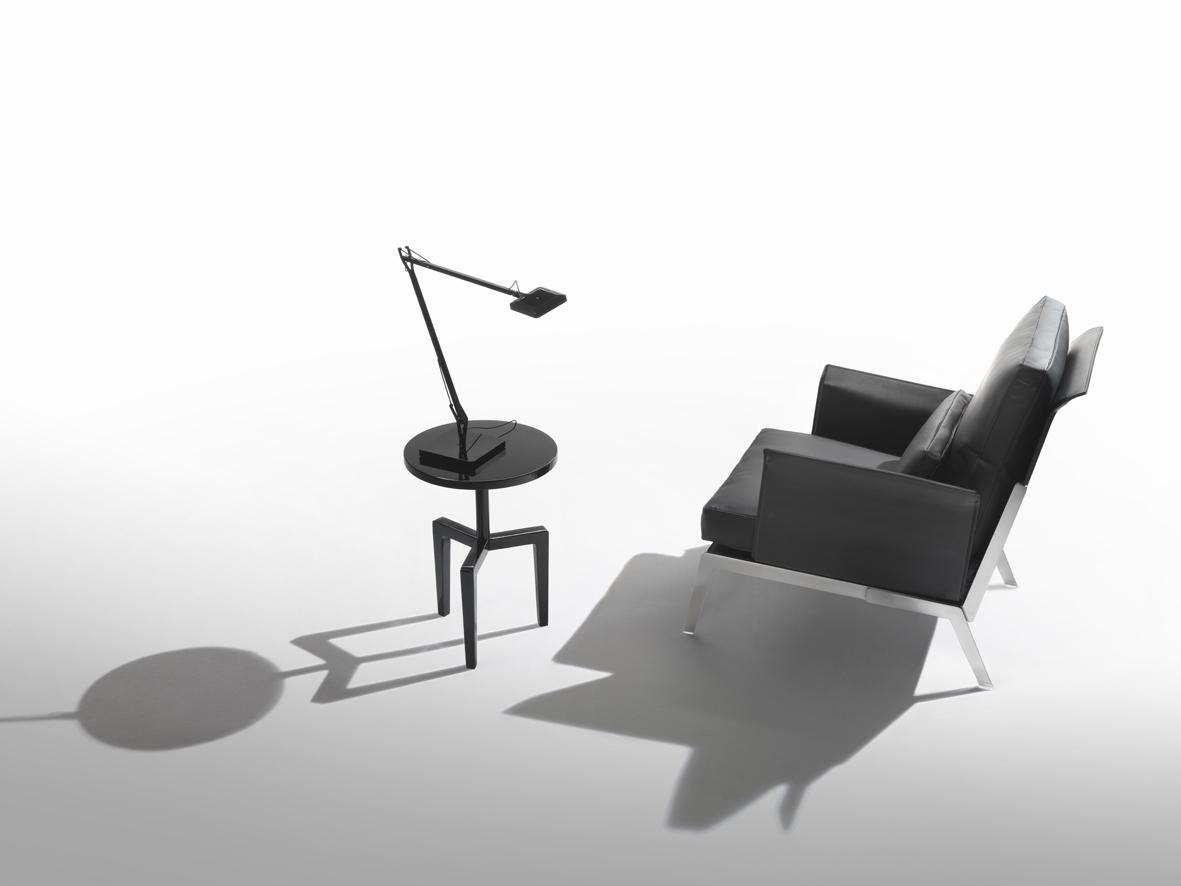 Bergere leather armchair with removable cover with armrests | Happy Hour by Flexform