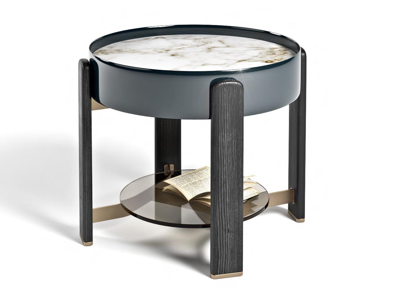 Round marble high side table | Kean by Formitalia