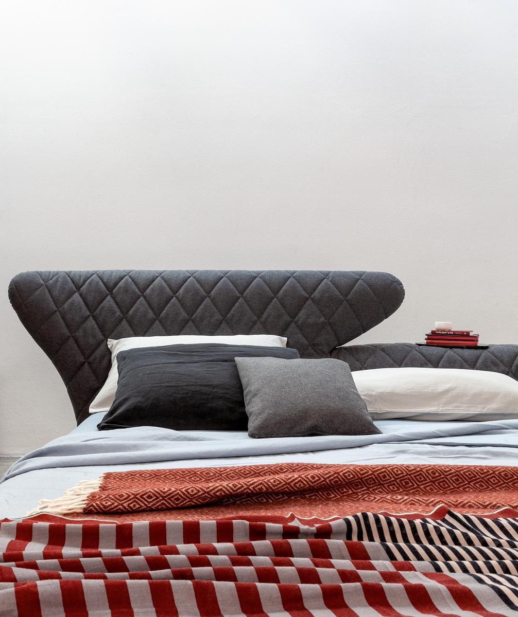 Double bed with upholstered headboard | Lovy Bed by Bonaldo