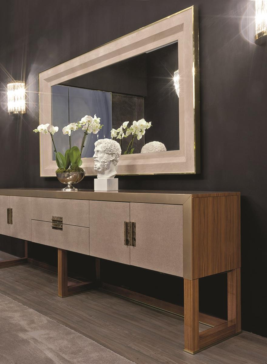 Rectangular leather mirror | Adone by Longhi