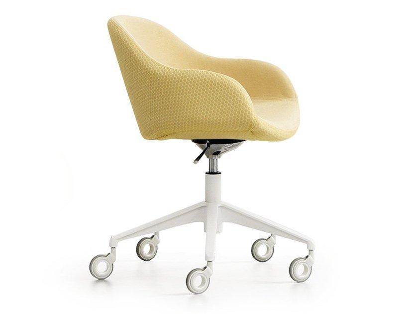 Swivel fabric office chair with armrests | Sonny Pb-d by Midj