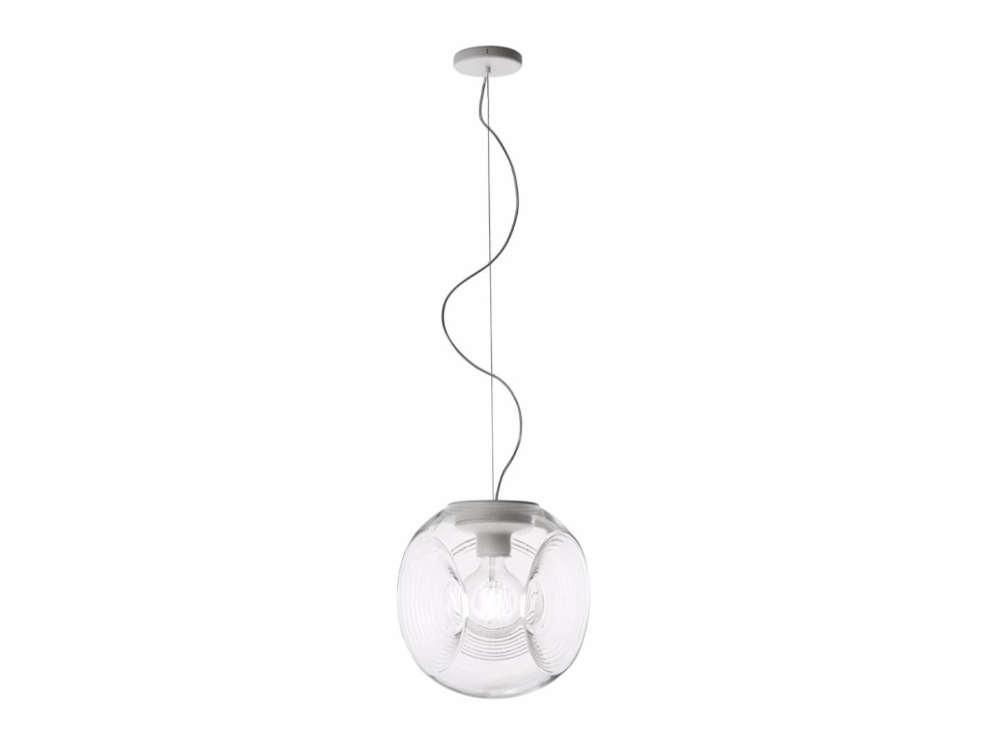 Fluorescent blown glass pendant lamp | Eyes by Fabbian
