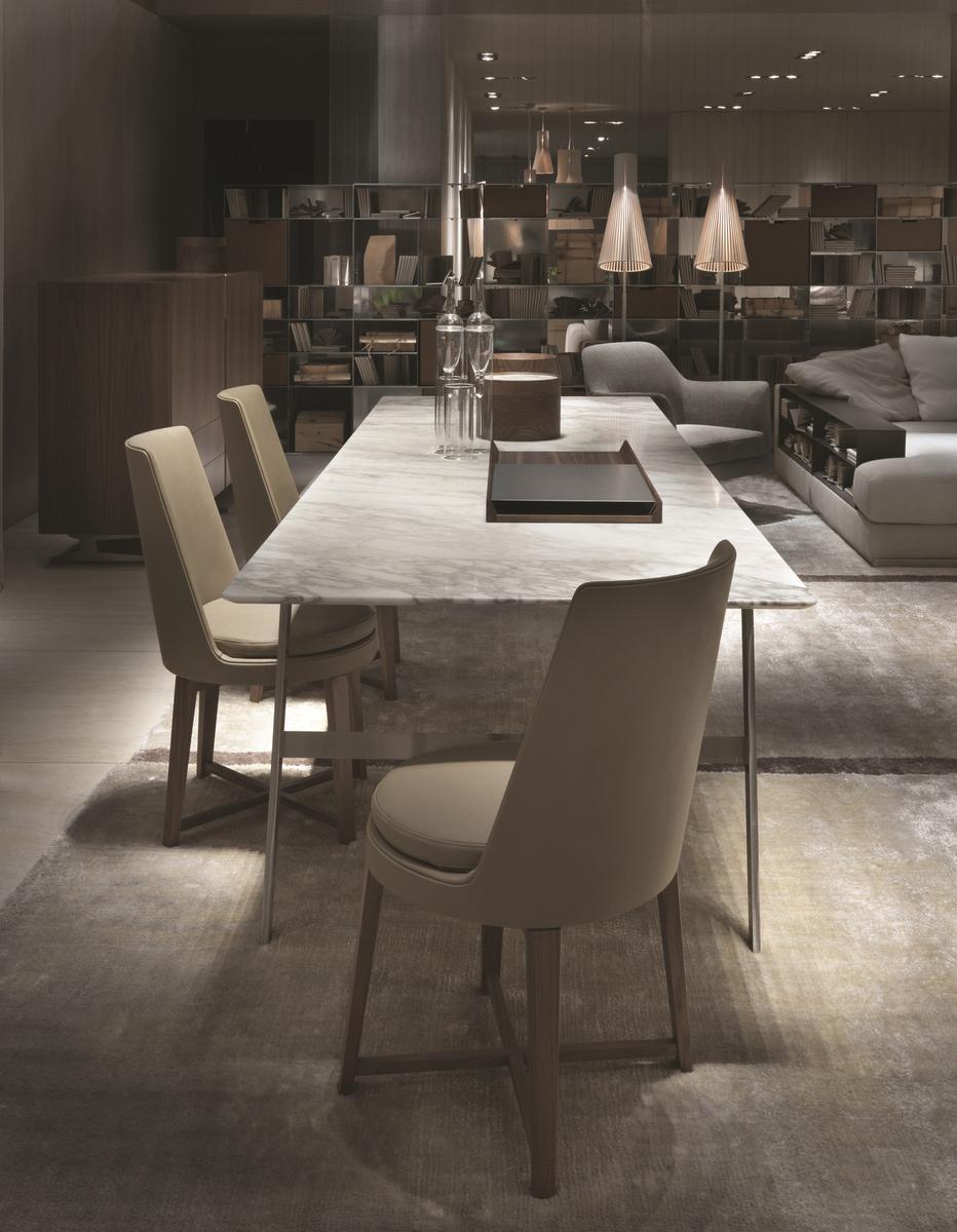 Rectangular marble dining table | Soffio by Flexform