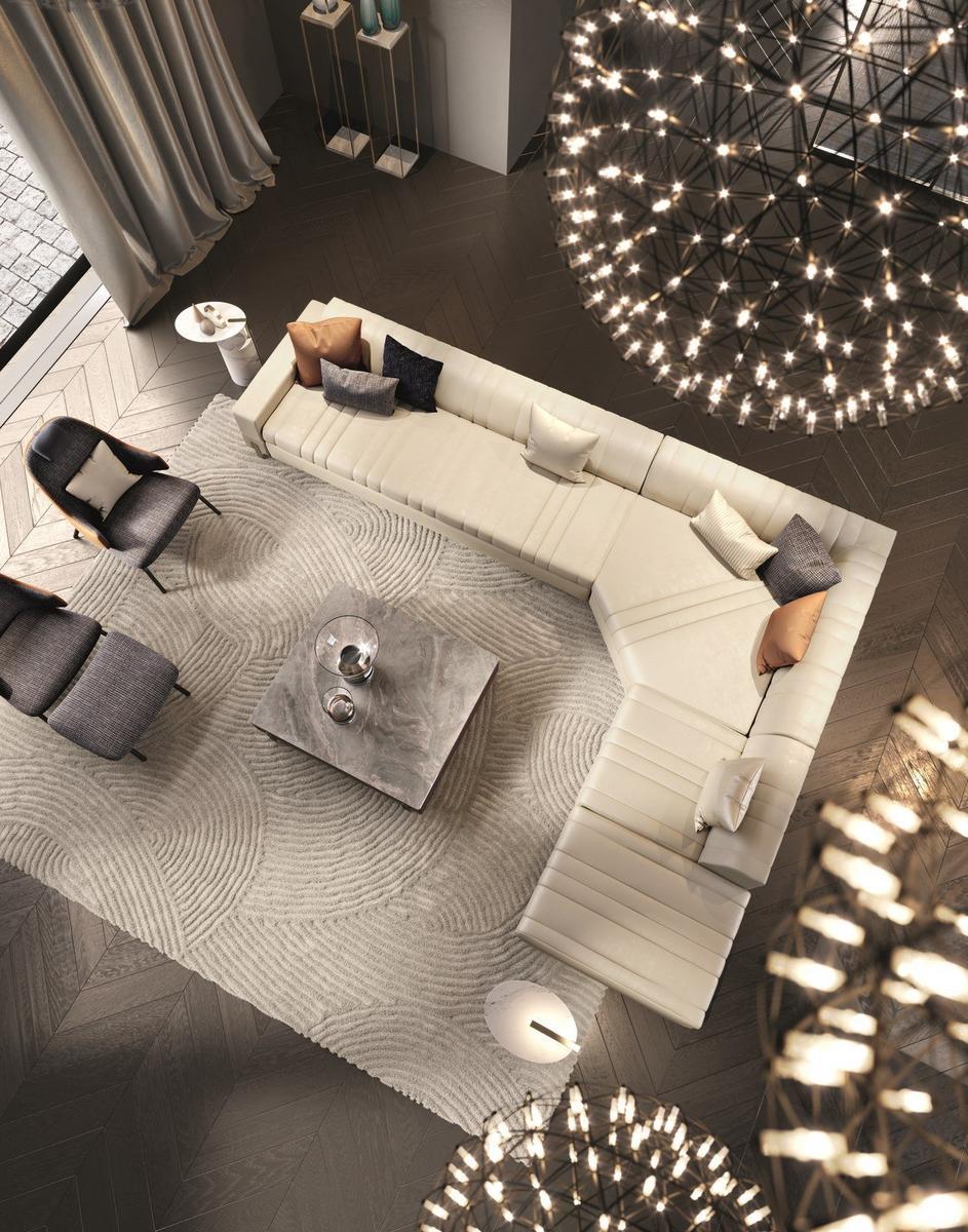 Low wooden and marble coffee table | Grand Q by Capital Collection