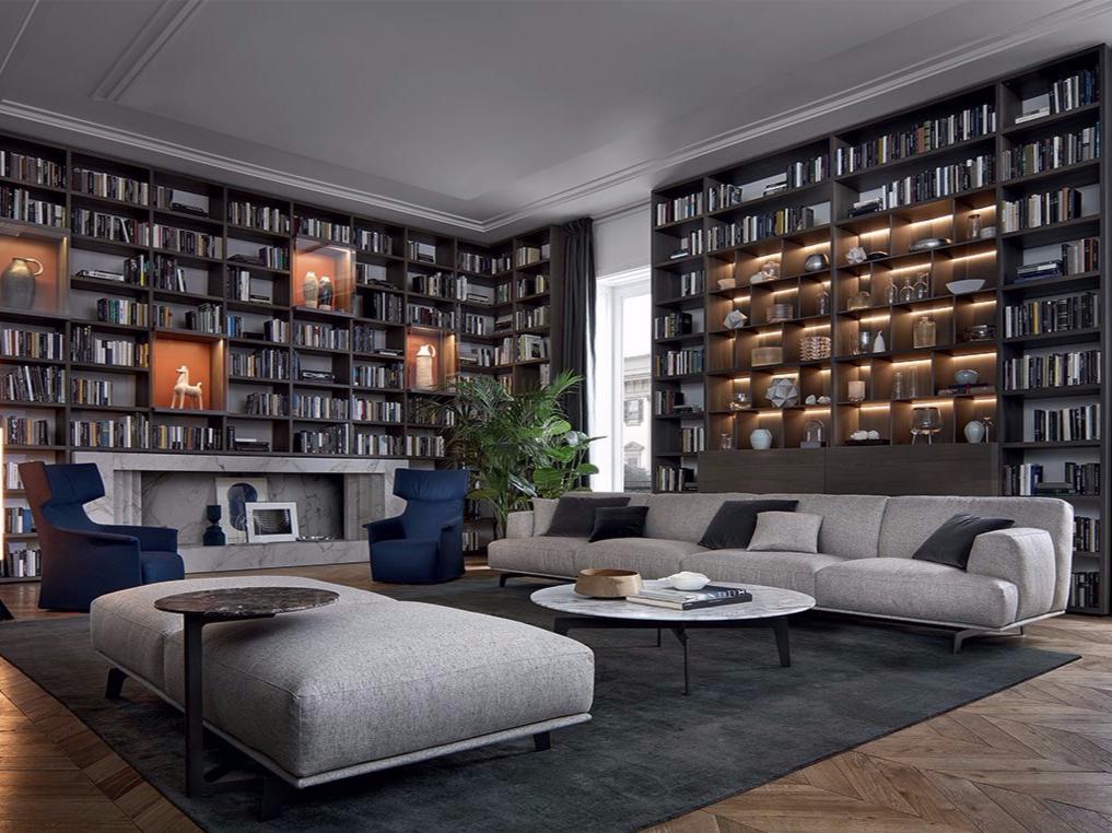 Sectional fabric sofa | Tribeca by Poliform