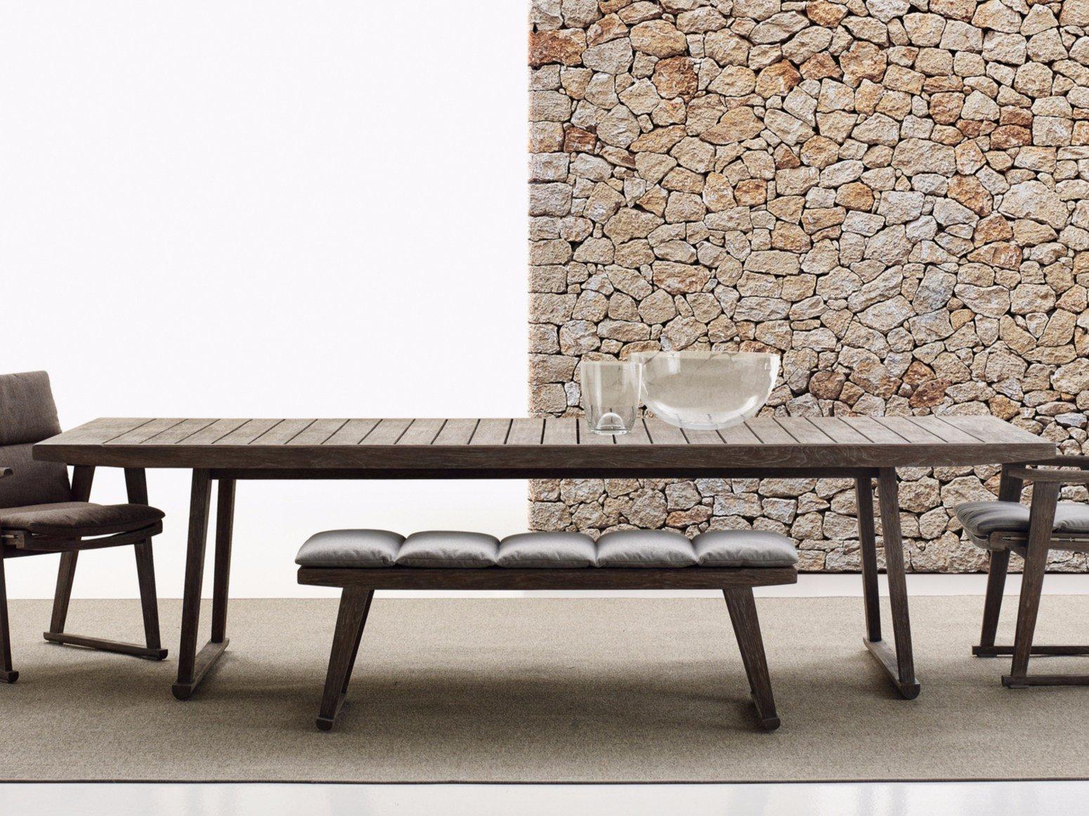 Rectangular teak garden table | Gio by B&B Italia