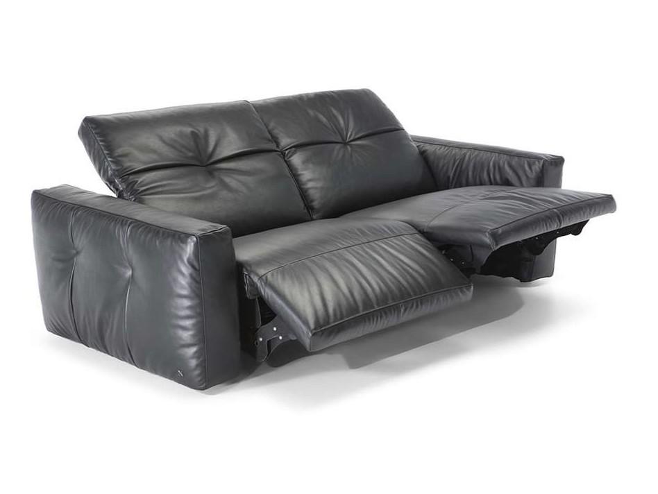 Leather sofa with electric motion with headrest with footstool | Colosseo by Natuzzi Italia