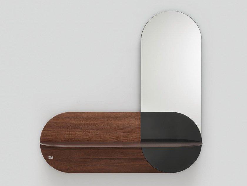 Oval wall-mounted mirror with shelf | 936 by Rolf Benz