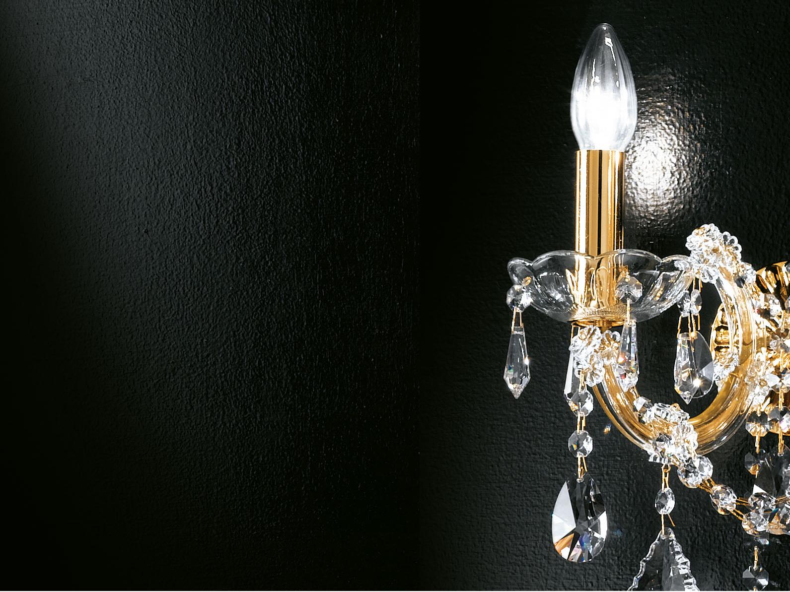 Incandescent metal wall light with crystals | Maria Teresa Ve 944 A1 / A2 by Masiero