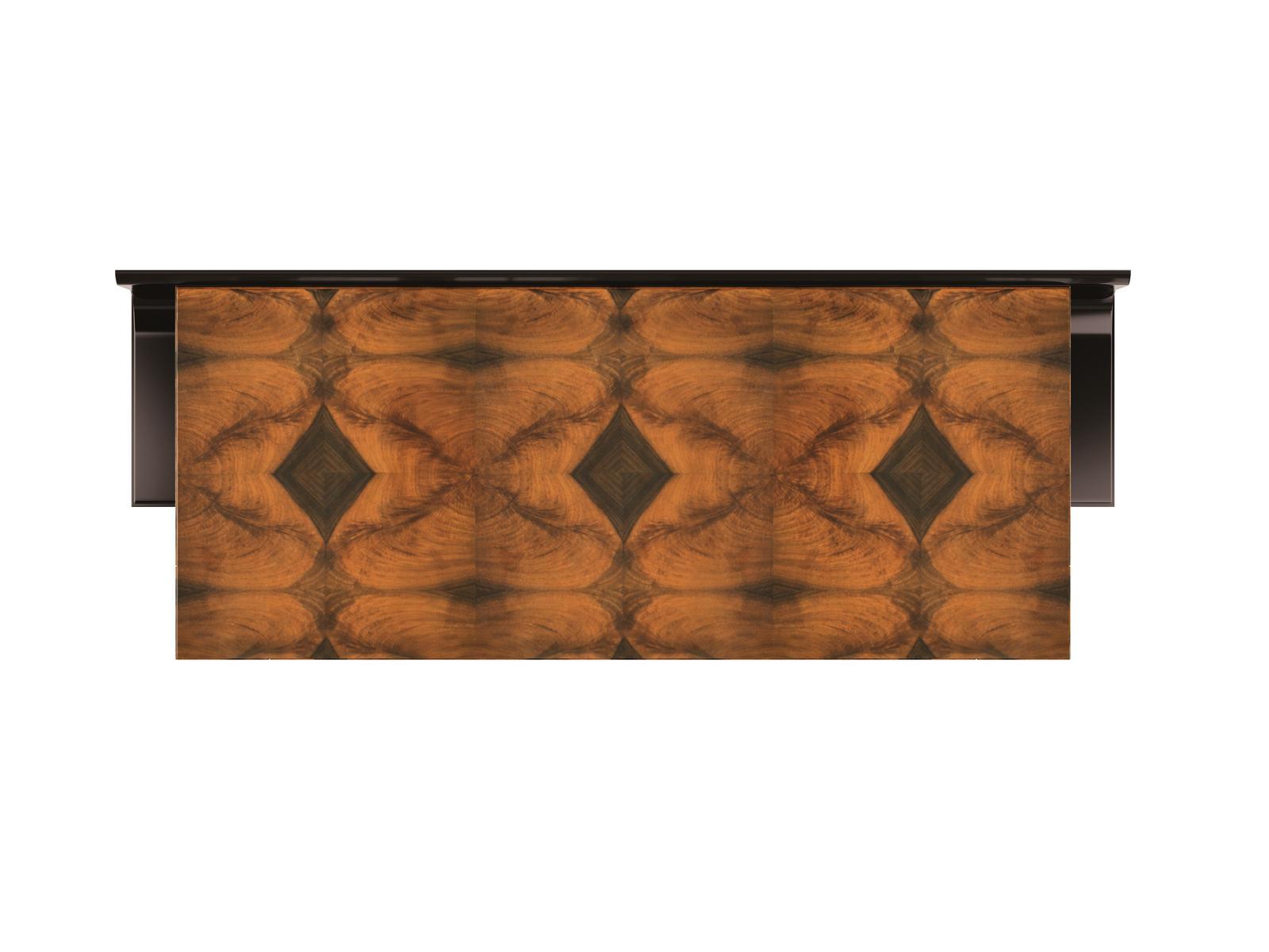 Rectangular walnut console table with drawer | Wanda by Bruno Zampa
