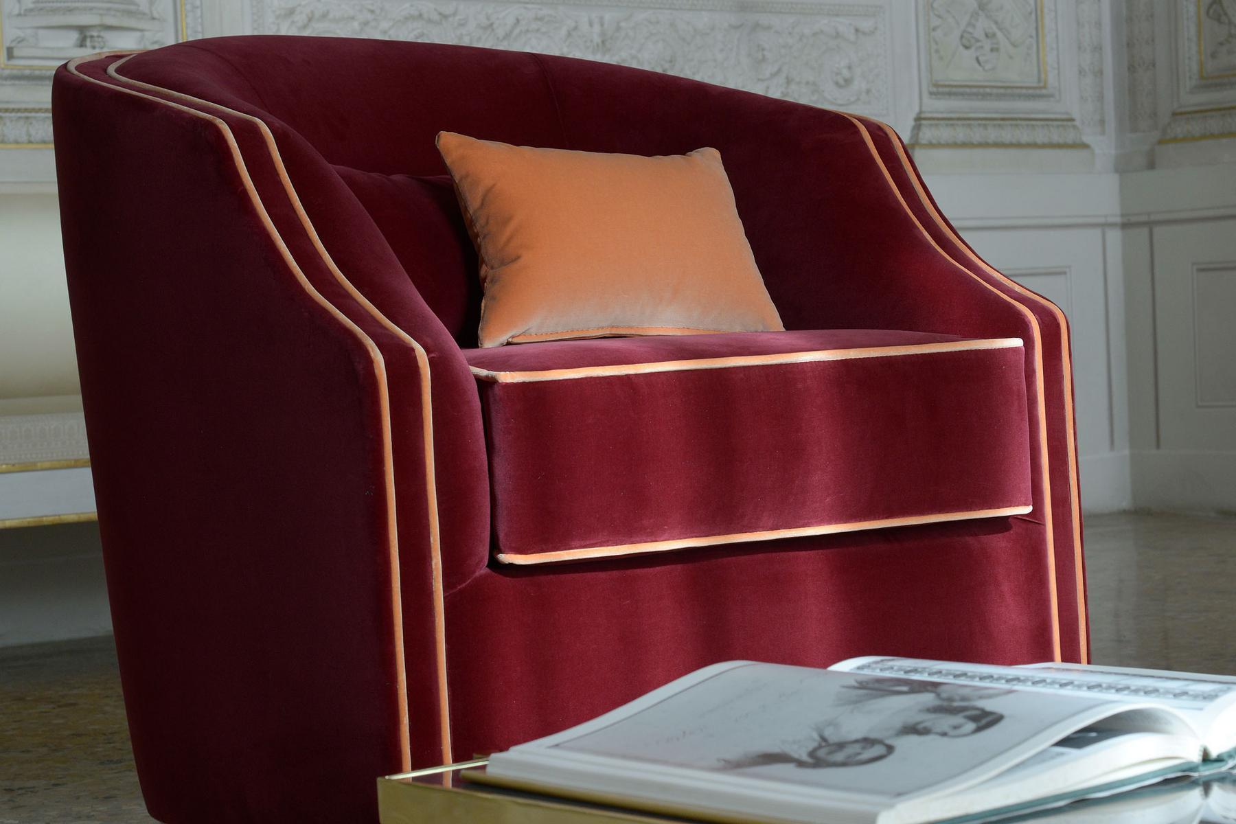 Upholstered fabric armchair with armrests | Cleio by Domingo salotti