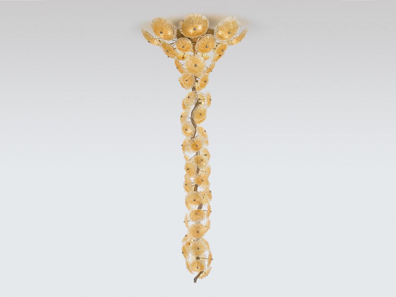 LED handmade bronze ceiling lamp | Nenufar Ct3229/48 by Serip