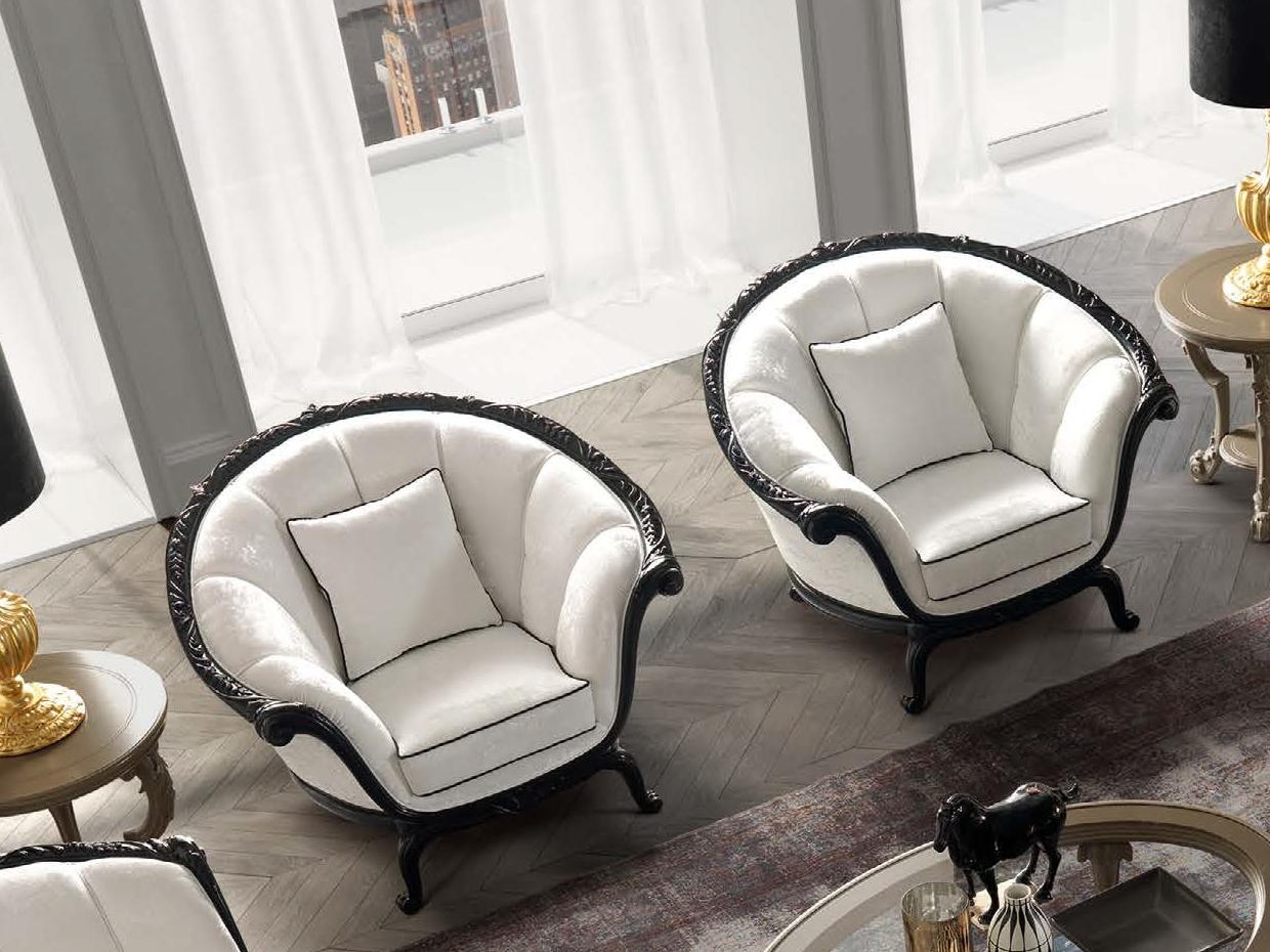 Upholstered fabric armchair with armrests | Tornabuoni by Andrea Fanfani