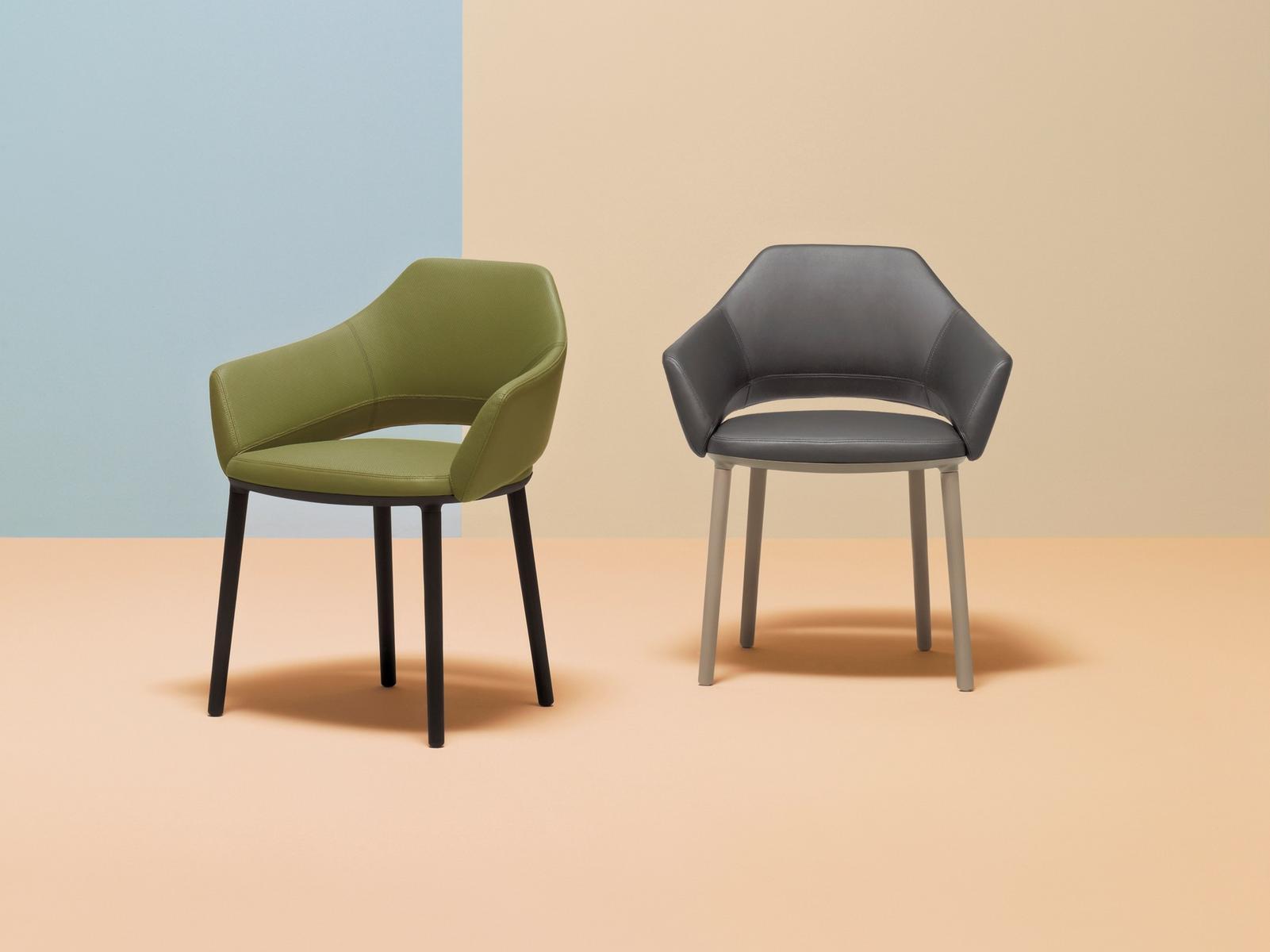 Upholstered fabric chair with armrests | Vic 645 by Pedrali